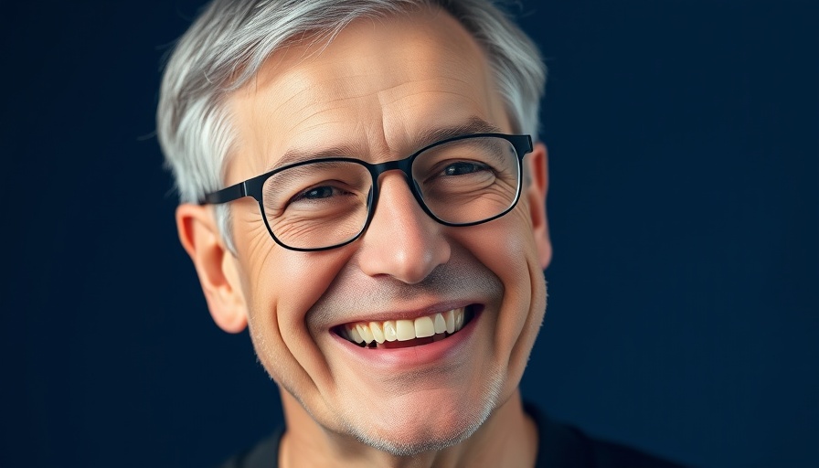 Middle-aged man in glasses smiling, wearing a suit.