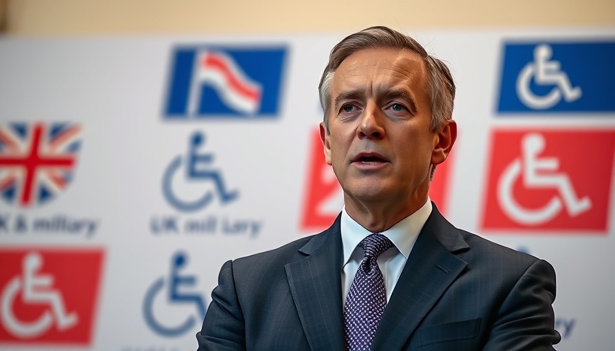 UK Spending Choices Risks backdrop with man speaking seriously