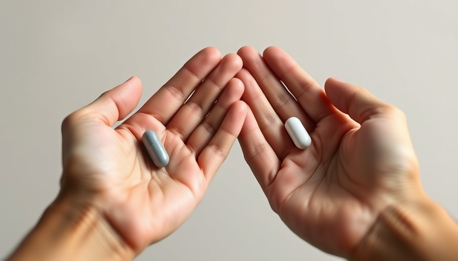 Hands holding pills symbolizing combination therapy for heart health.