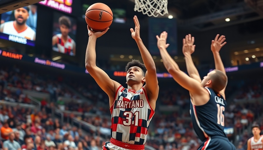NCAA Tournament Sweet 16 action in San Francisco between Maryland and opponent, intense game.