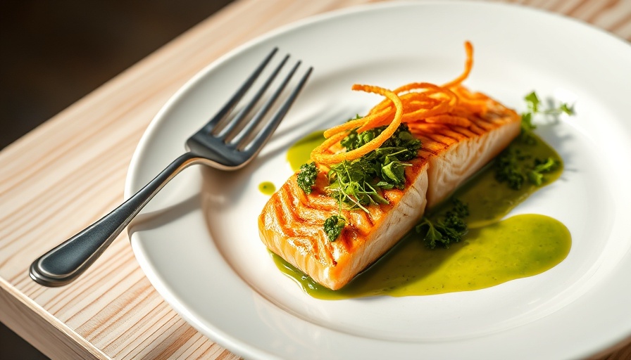 Gourmet salmon dish highlighting the health benefits of slowing down eating.