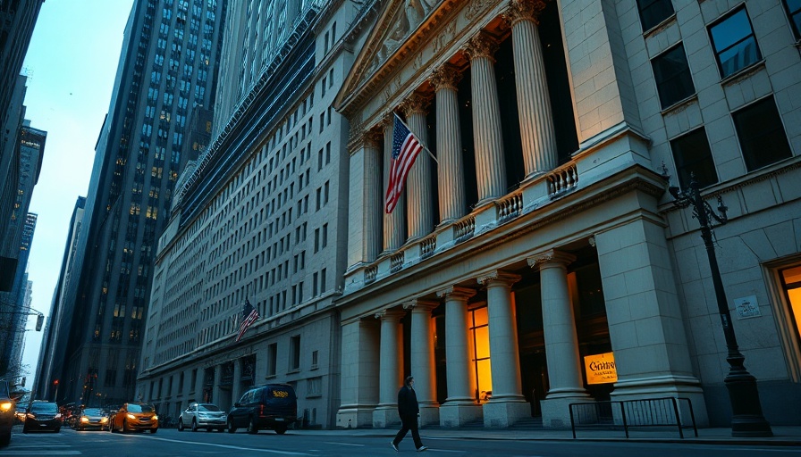 Person leaving New York Stock Exchange in early evening light.