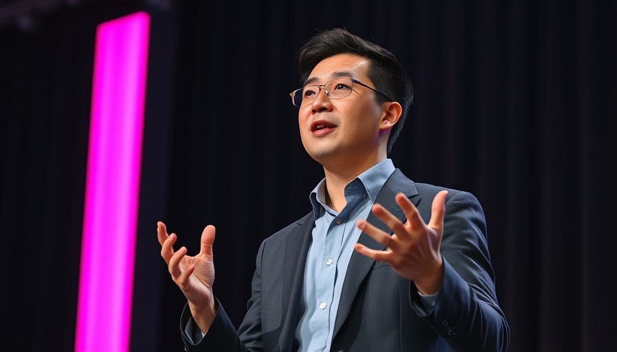 Asian man gesturing while discussing AI costs using Chinese chips