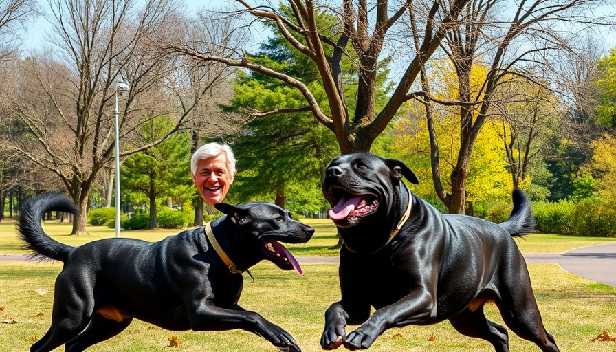 San Anselmo off-leash dog area with man and dogs in park.