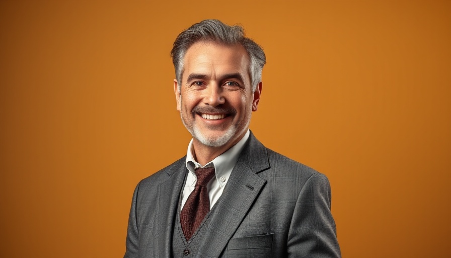 Confident middle-aged man smiling in studio portrait