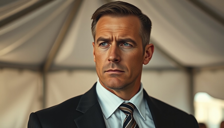 Serious man in suit, thoughtful expression in enclosed space