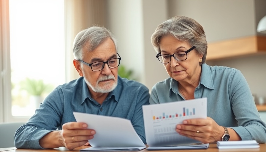 Older couple reviewing financial documents indoors, inheritance timing and recession.
