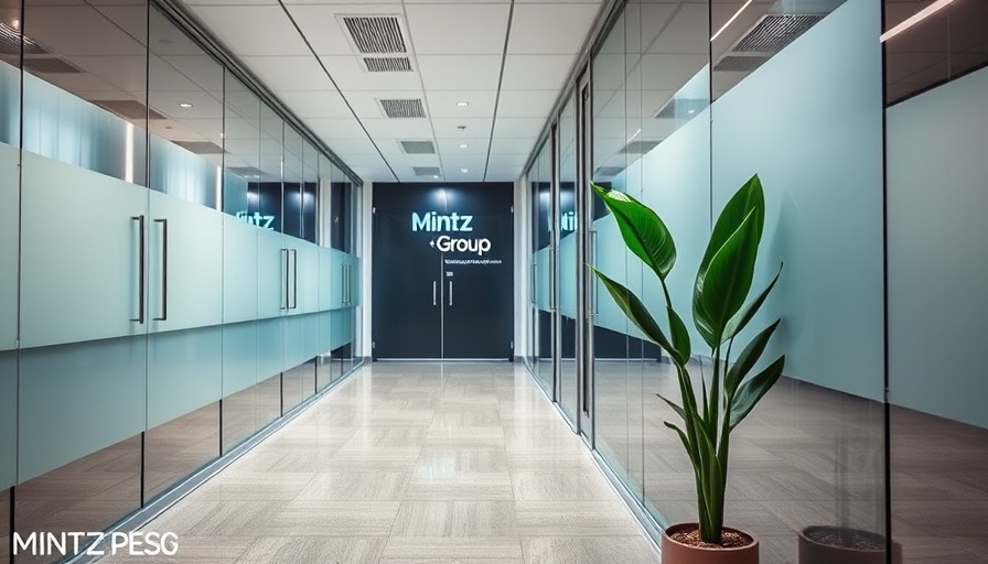 Mintz Group Beijing office hallway with frosted glass and plant