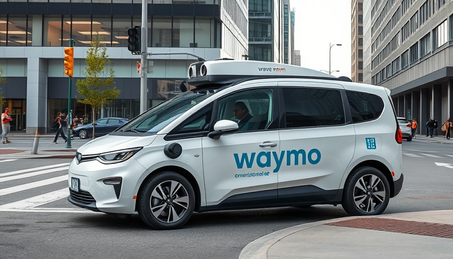Waymo Robotaxi Service vehicle parked on city street.
