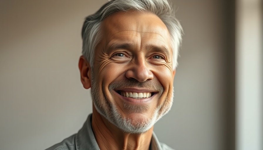 Portrait of a smiling middle-aged man in warm lighting