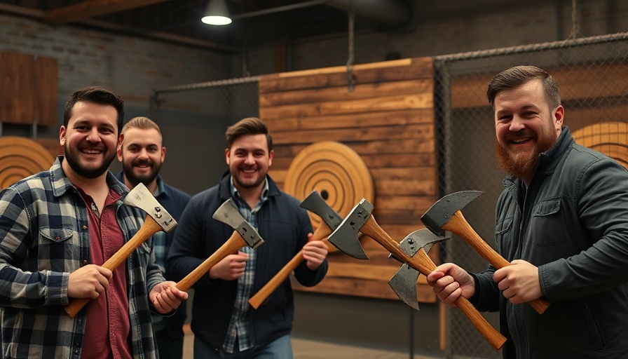 Team bonding at an axe-throwing venue, Kubernetes management platform event.