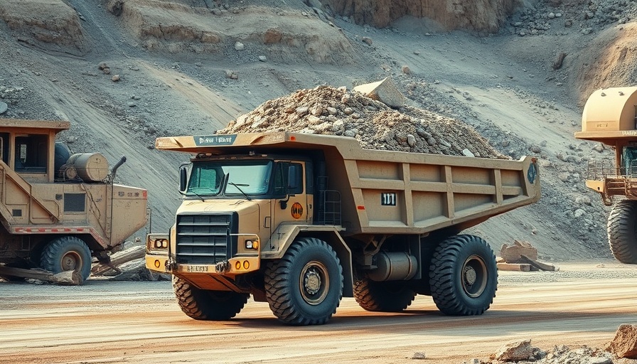 Earth AI critical minerals discovery with mining truck in open-pit.
