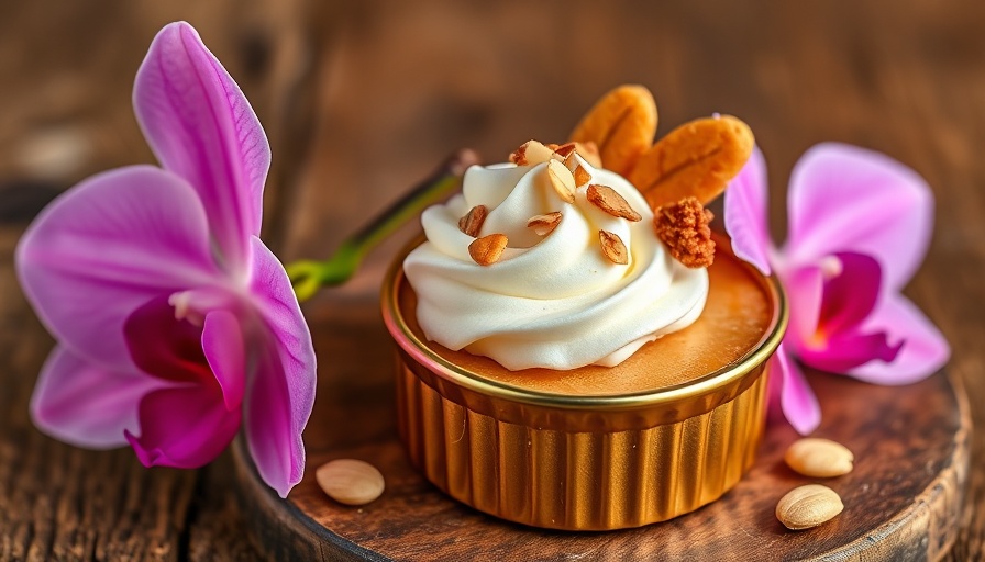 Kitchen Novato's Desserts: Almond brittle dessert with orchid.