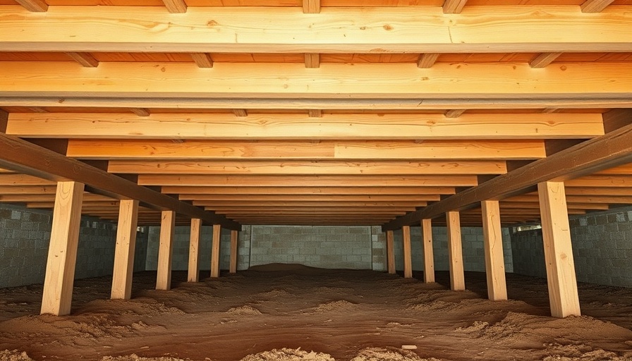 Crawl space beams showcase essential crawl space maintenance techniques.