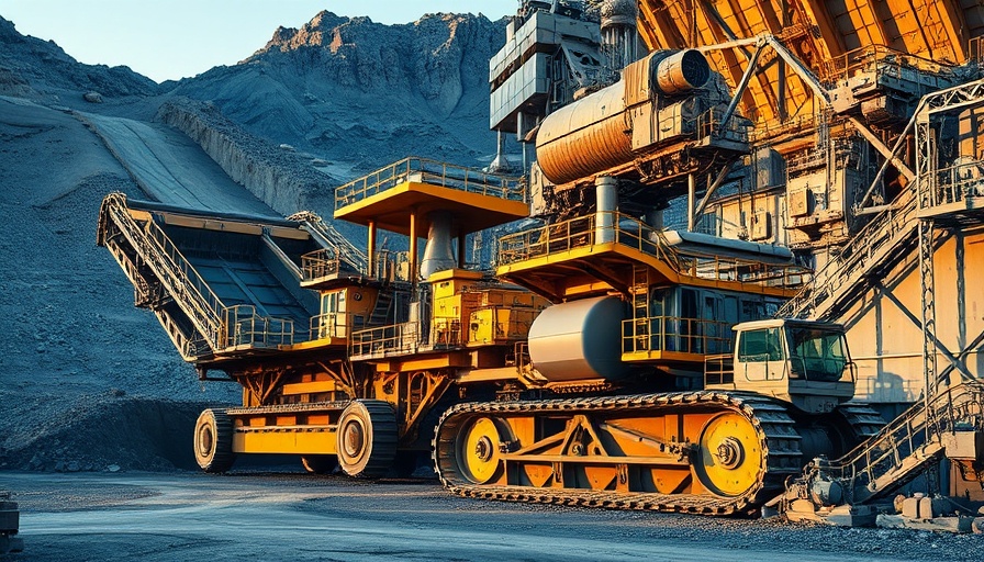 Industrial mining excavators in a quarry, US critical minerals.