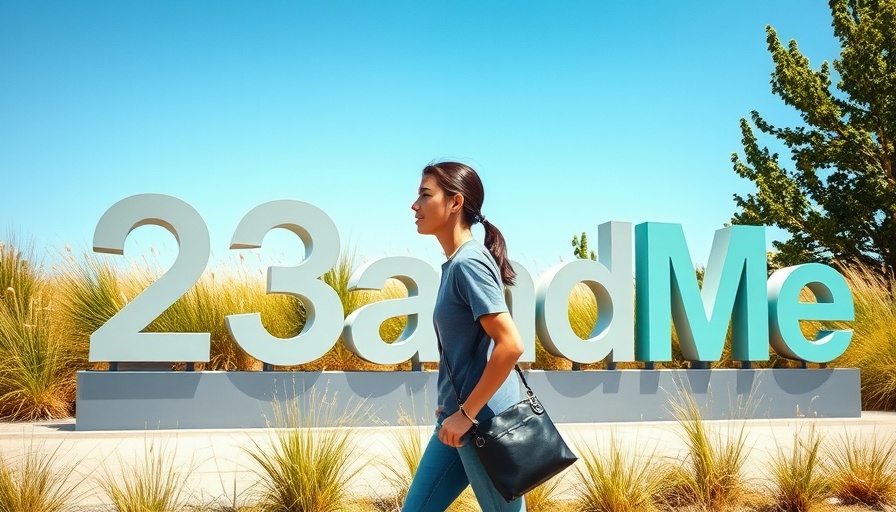 Modern 23andMe sign with person walking, delete your 23andMe data