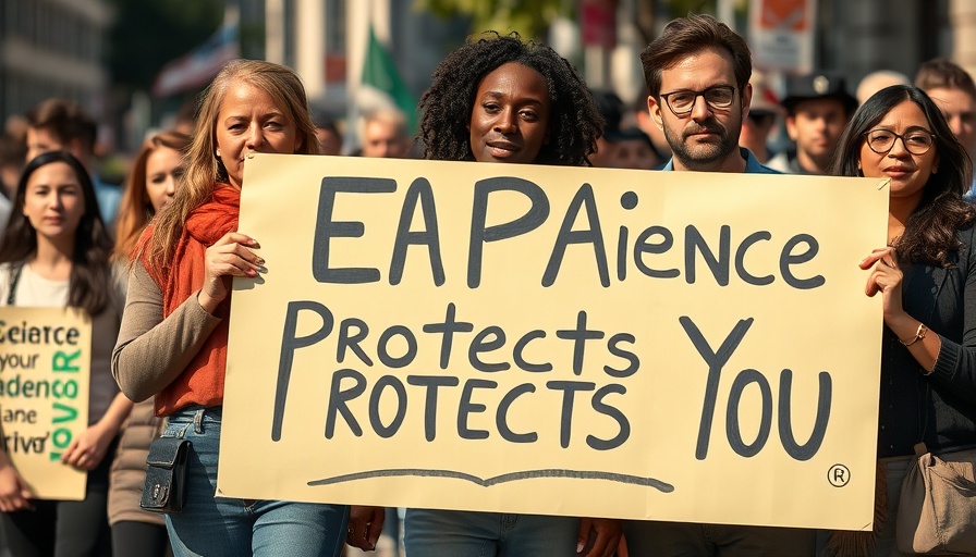 Protesters advocating for EPA environmental justice grants.