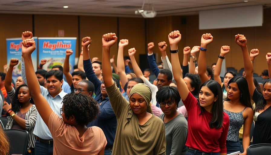 Activists express solidarity at a conference on plastic pollution.