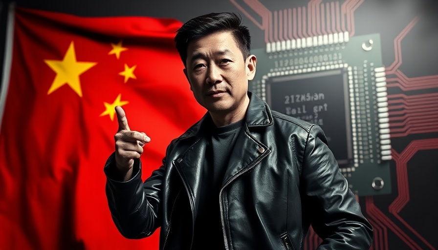 Nvidia sales in China concept with a man and chip illustration.