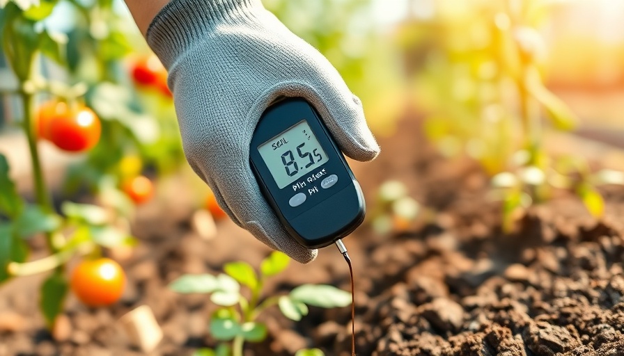 Gardener checking soil pH level in vegetable garden.