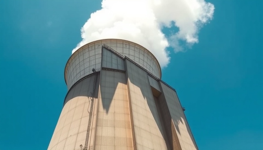 Cooling tower with steam from nuclear startup Terrestrial Energy.