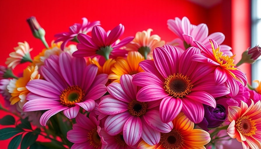 Vibrant abstract floral artwork with bold colors for closet oasis