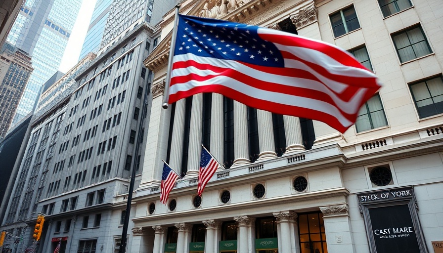 New York Stock Exchange facade with American flag; insider trading stock market news concept.