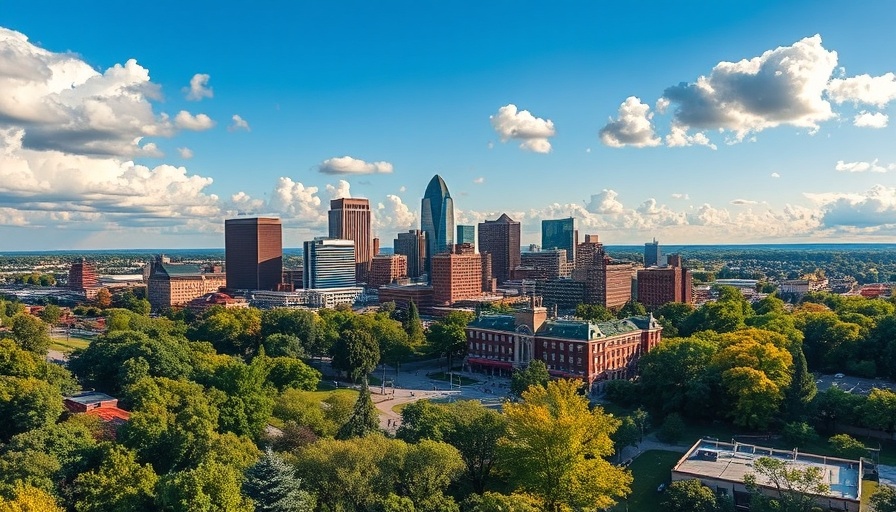 Hartford skyline with lush parks for online real estate classes in Connecticut imagery.