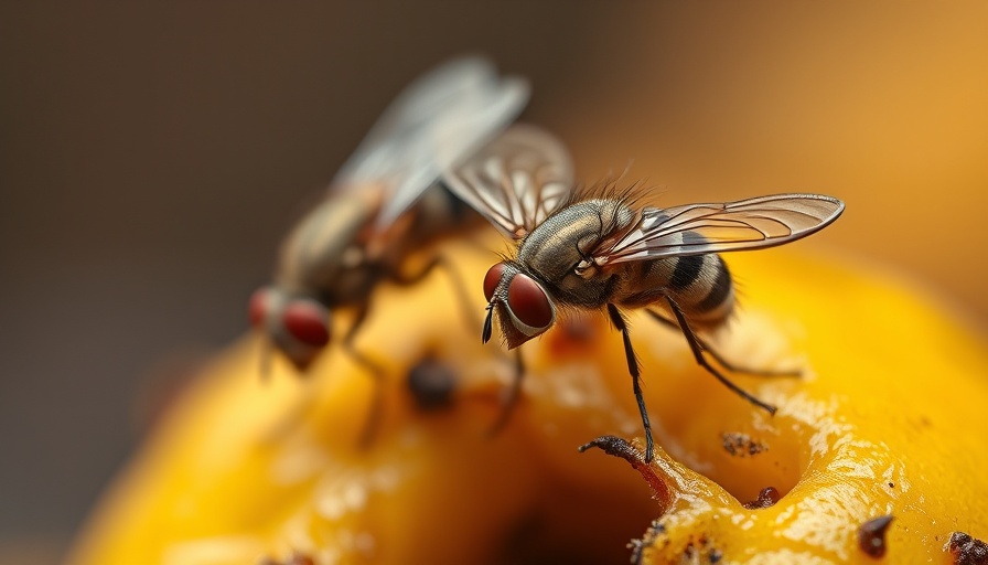 Close-up of fruit flies on decaying fruit, how to get rid of fruit flies in your house