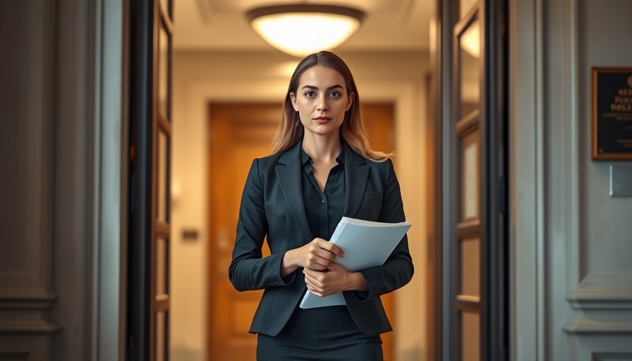 Labour Party Future Challenges: Confident woman facing doorway.
