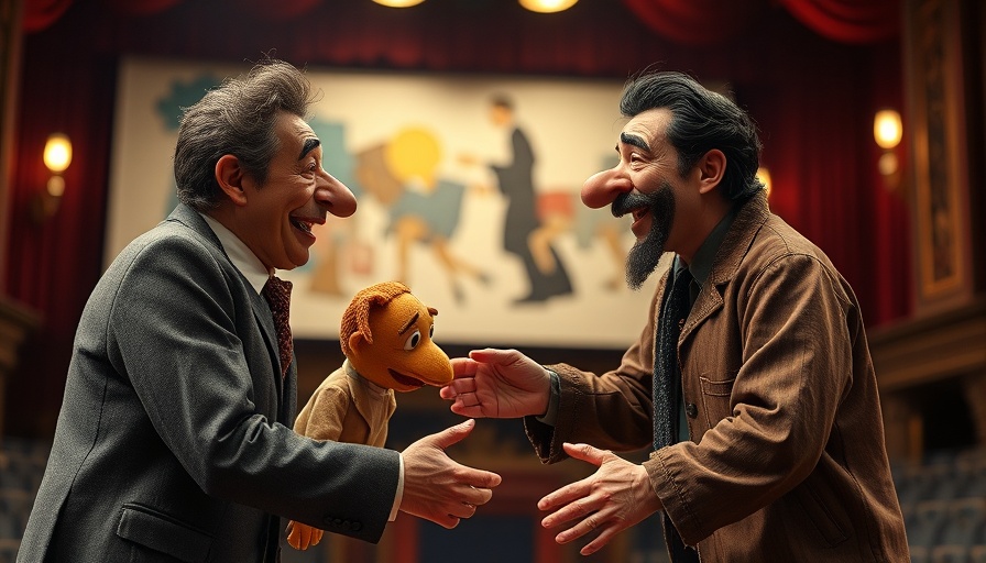 Theatre Reviews and Previews: Actor with puppet performing on stage.