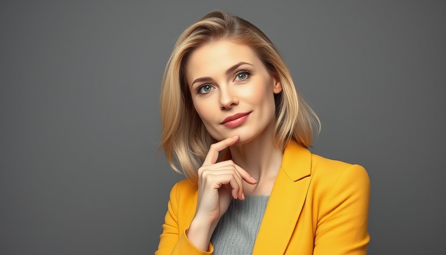 Professional woman in yellow blazer, leadership focus.