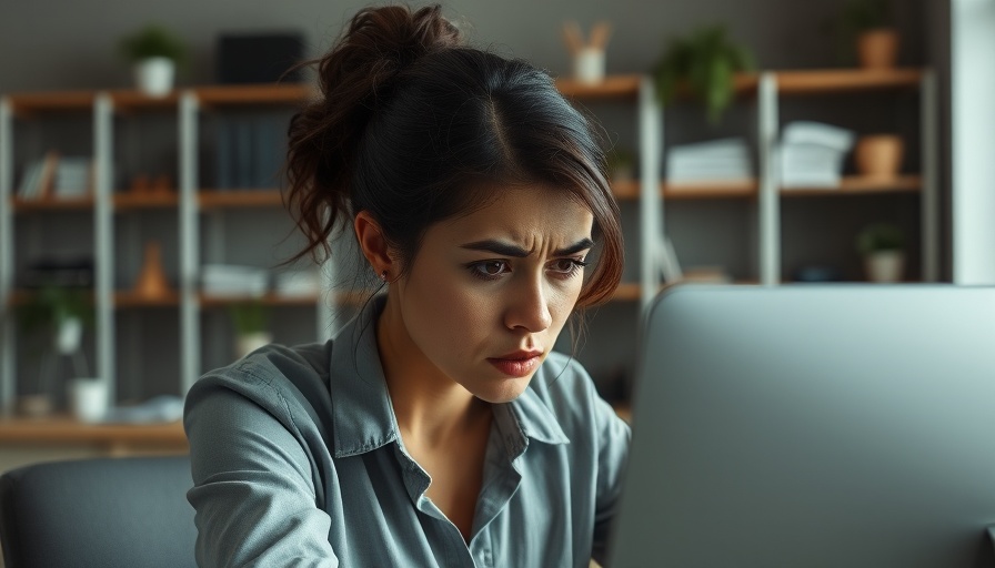 Stressed woman at desk showing consumer confidence recession indicators.