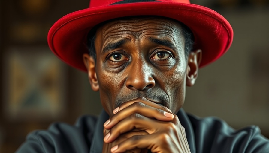 Person in red hat reflecting on business trends in a thoughtful pose.