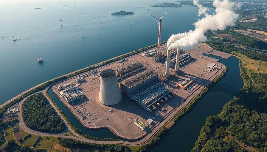 Aerial view of Indonesia coal plant transitioning to renewable energy.