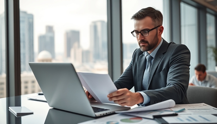 Business professional working on debt management strategies in modern office.