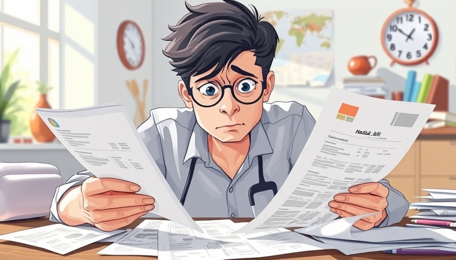 Person analyzing medical bills at home office, avoiding debt.