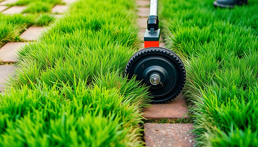 Close-up of lawn edging along paving stones, how to edge a lawn
