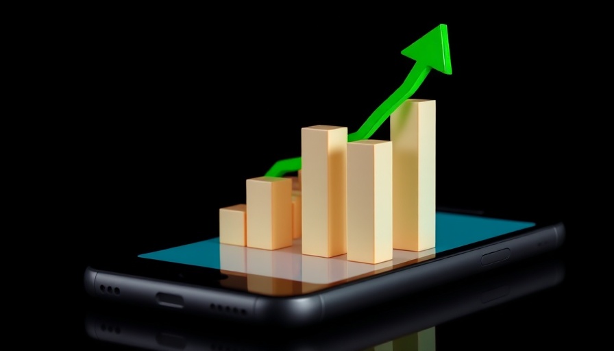 3D financial chart on smartphone symbolizing Japan inflation rate and investment strategies.