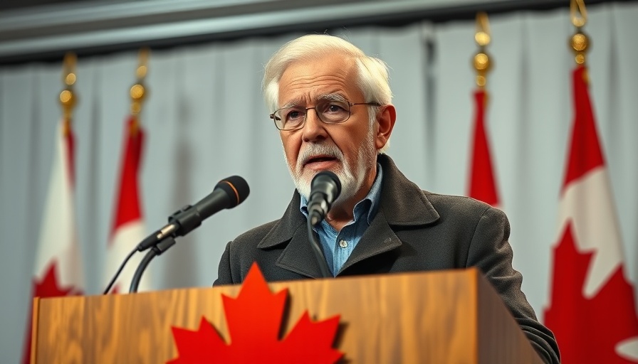 Elderly man speaks at podium with Canadian flags behind, Canada-US relationship changes.
