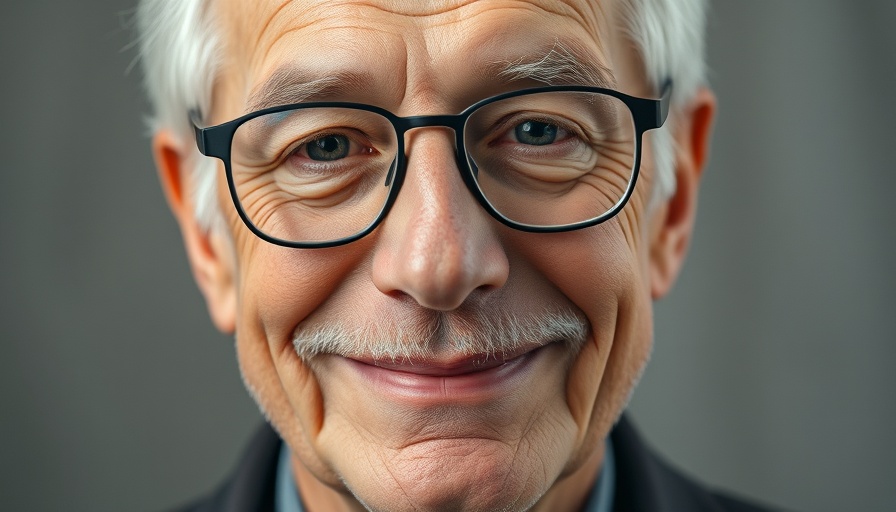Portrait of an elderly man with glasses, AI animation impact