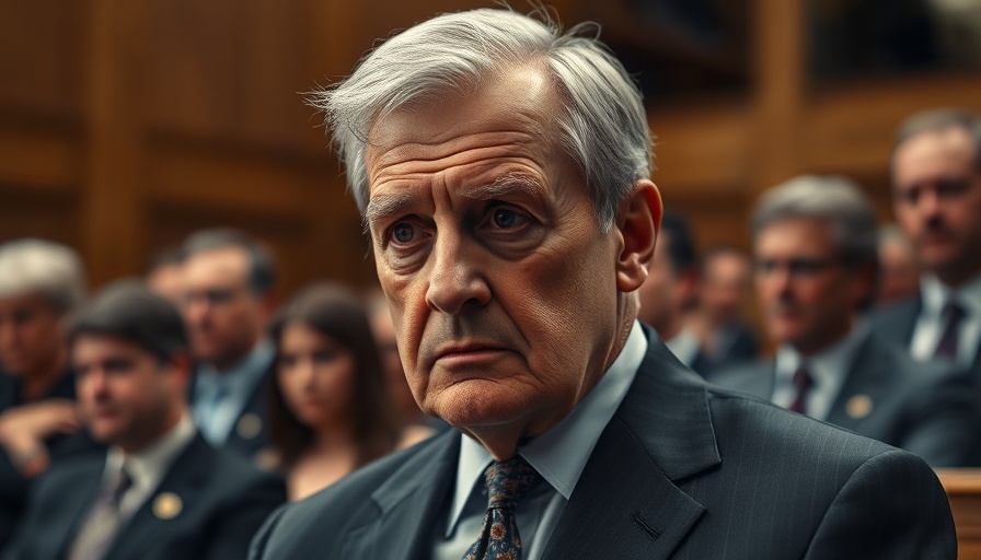 Older man attending a formal event, serious expression.