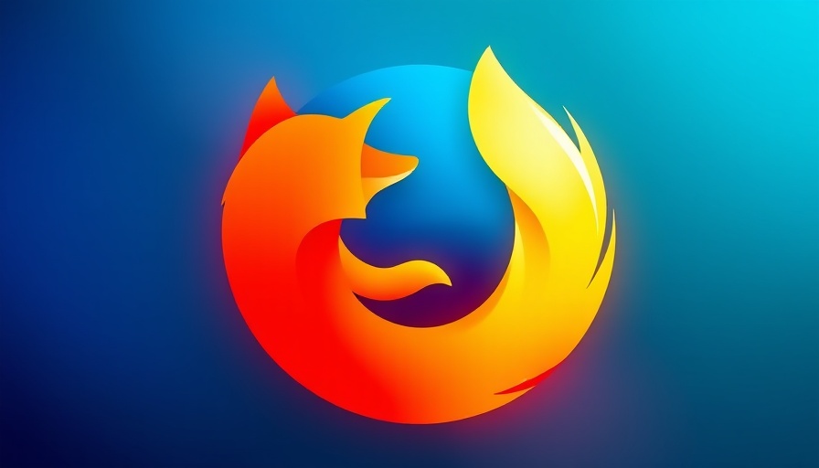 Vibrant Mozilla Firefox logo on blue gradient background, digital aesthetic.
