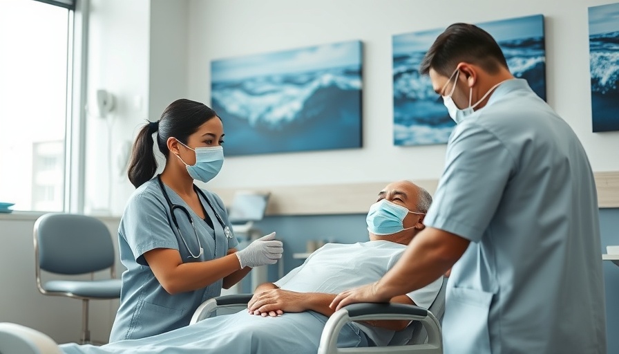 Medical professional assisting patient with long COVID symptoms in clinic.