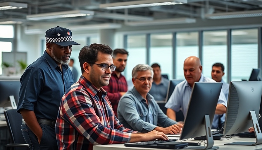 Diverse group of veterans at work in an office setting.