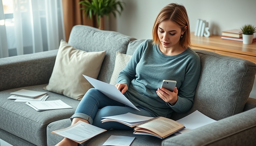 Woman budgeting finances for unsecured debt consolidation loan.