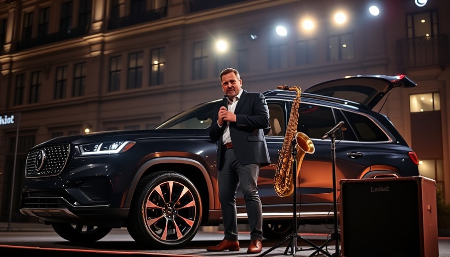 Lucid Gravity SUV unveiling event with dynamic presentation.