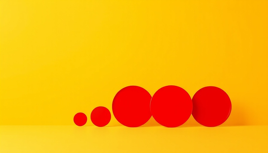 Minimalistic red nodes on yellow background for tech news today.