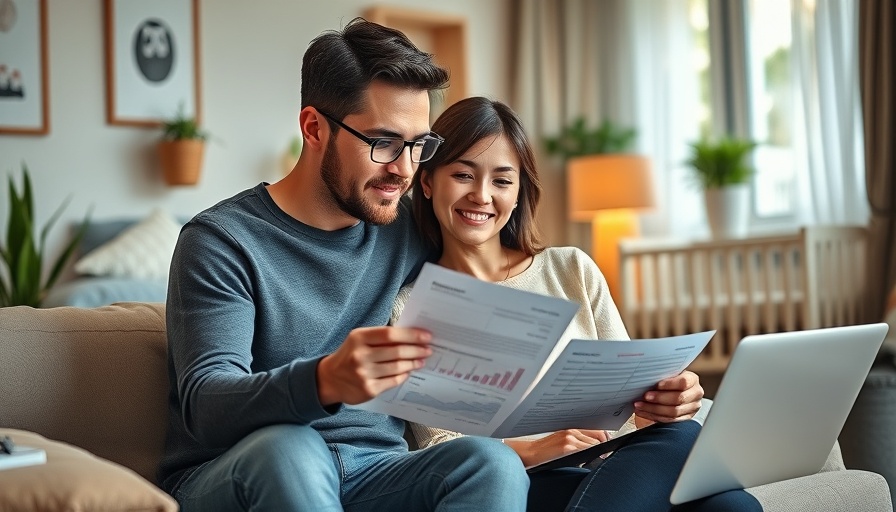 Young couple reviewing finances with baby, symbolizing retail investment revolution.