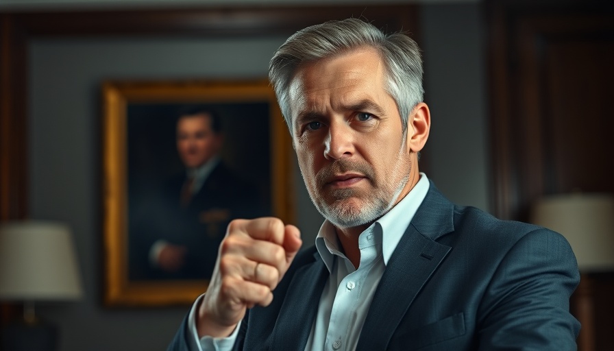 Confident leader pointing during a speech on Trump's anti-diversity order.